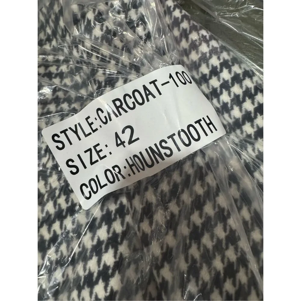 New Signature Collection Houndstooth Super 150’s High Twist Modern Fit Car Coat